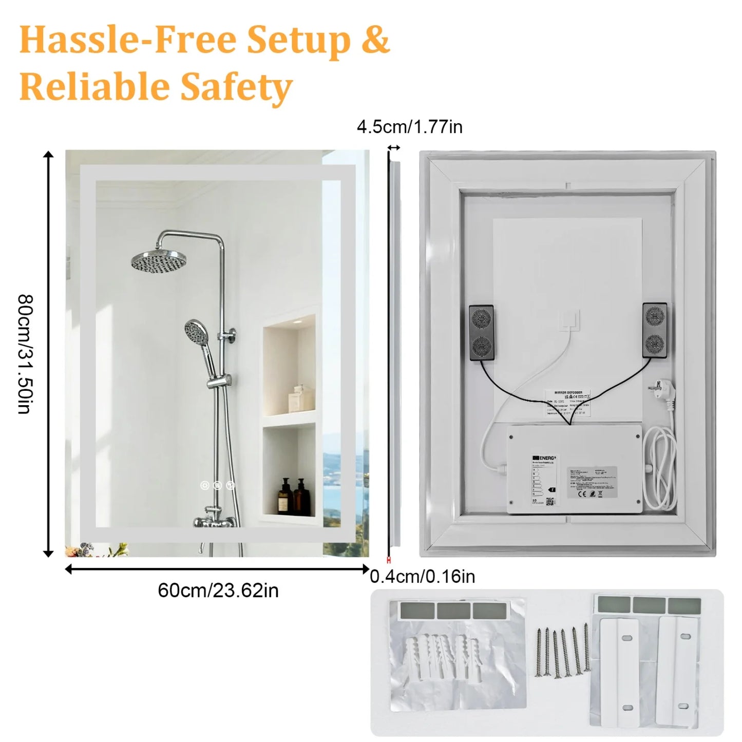 LED Bathroom Mirror Built-in Bluetooth Speaker