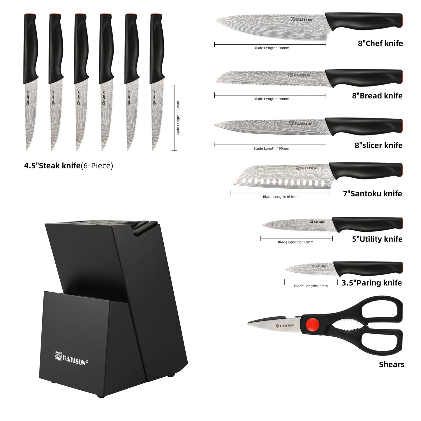 Kitchen Knife Block Set