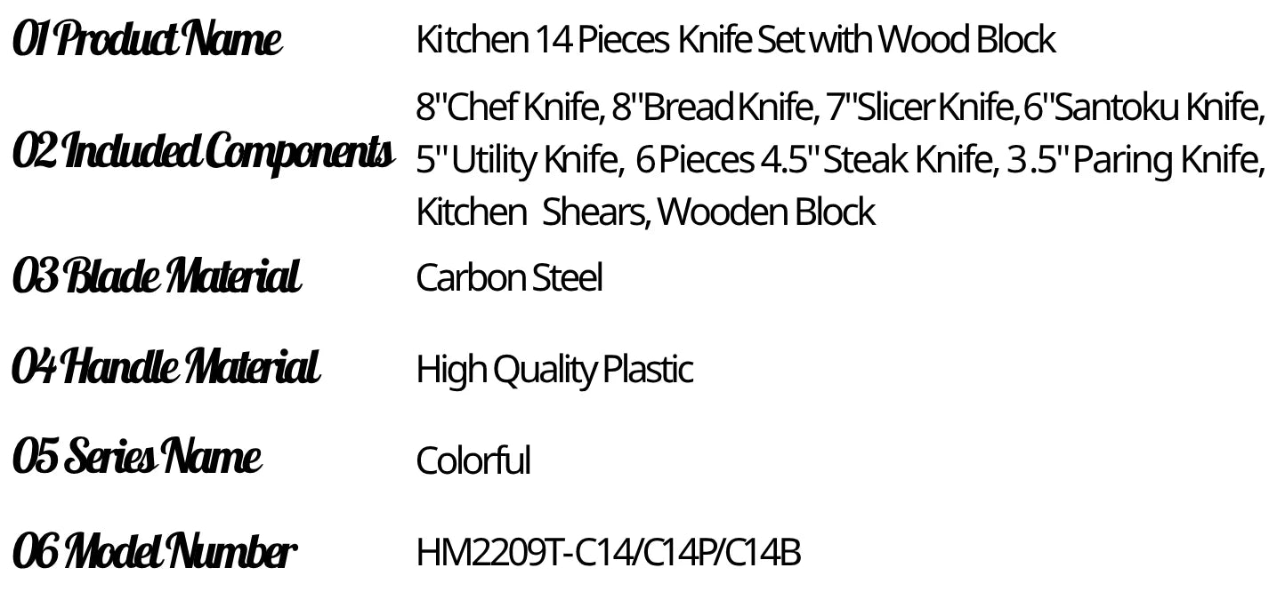 Pink Kitchen Knife Set