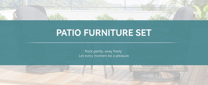 3 Pieces Patio Bisro Set, Rotating Rocking