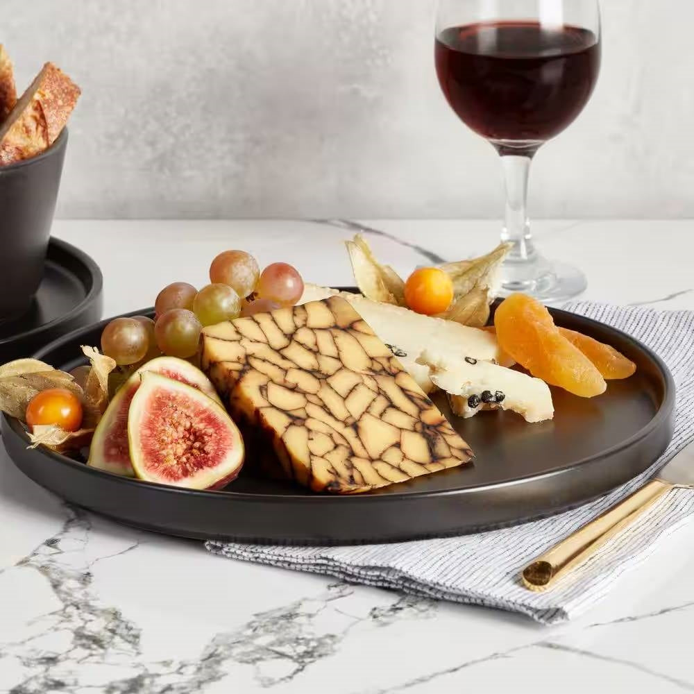 Stoneware Dinnerware Set Matte Black