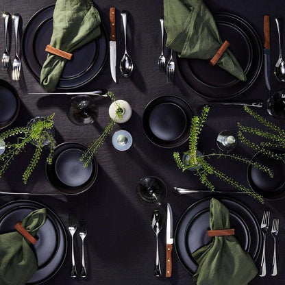 Stoneware Dinnerware Set Matte Black