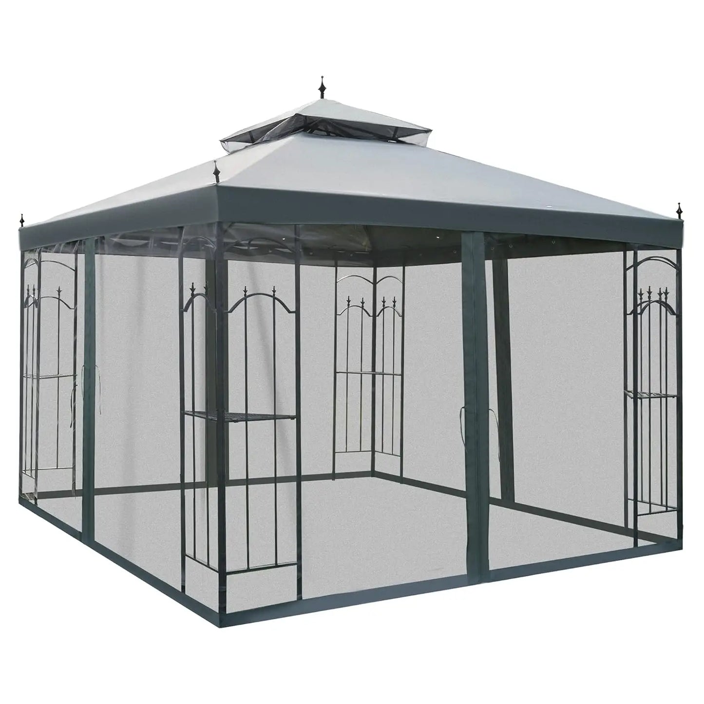 10x10ft Outdoor Retractable Pergola Canopy Metal Patio Shade Shelter for Backyard Porch Party Garden Grill Gazebo, Customized