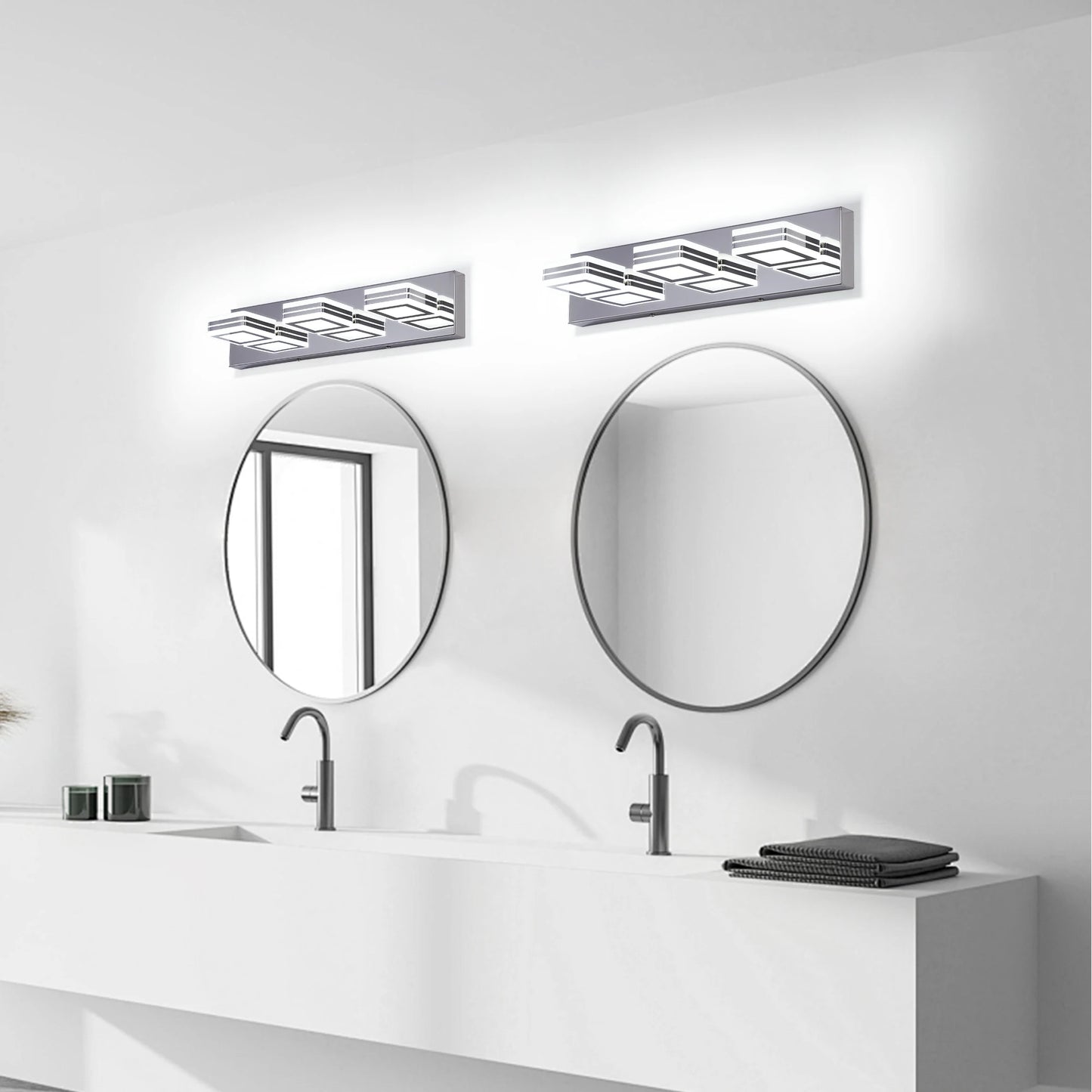 LED Black/Chrome Vanity Lights