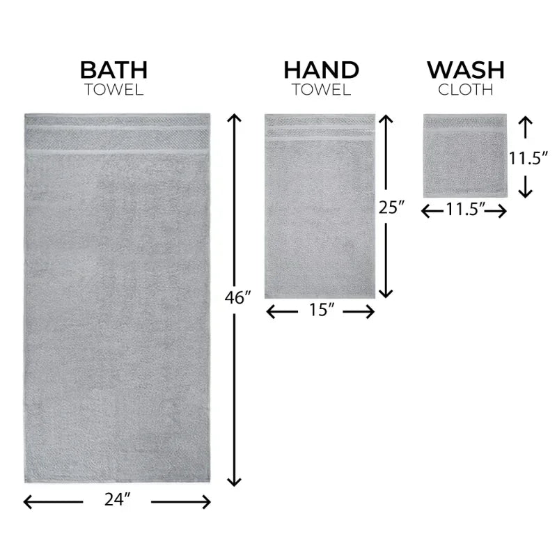 10 Piece Towel Set Soft & Durabe, Grey