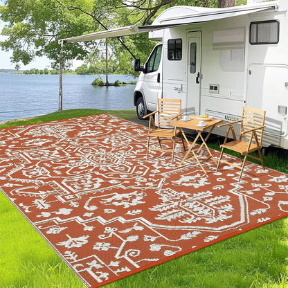 Waterproof Outdoor Rug Stain-Resistant Plastic Straw Carpet