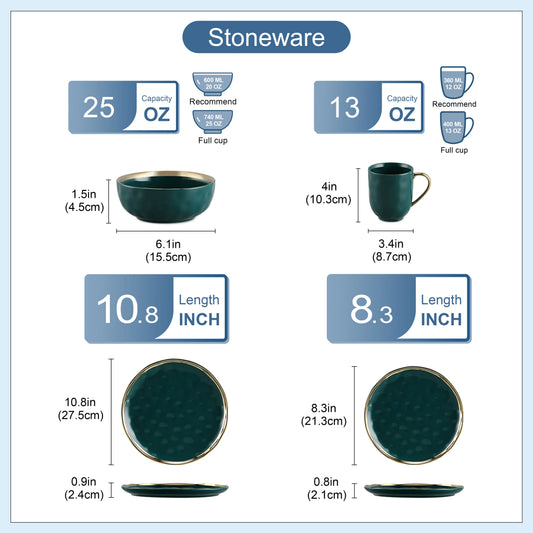 Green Porcelain Dinnerware Set