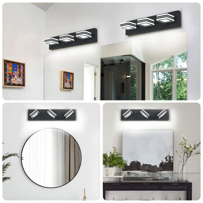 LED Black/Chrome Vanity Lights