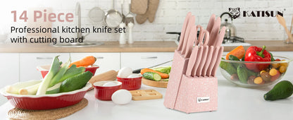 Pink Kitchen Knife Set