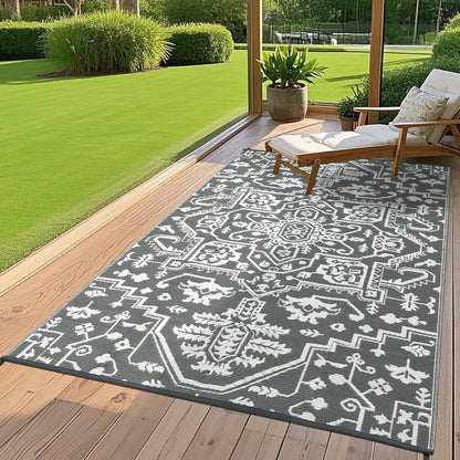 Waterproof Outdoor Rug Stain-Resistant Plastic Straw Carpet