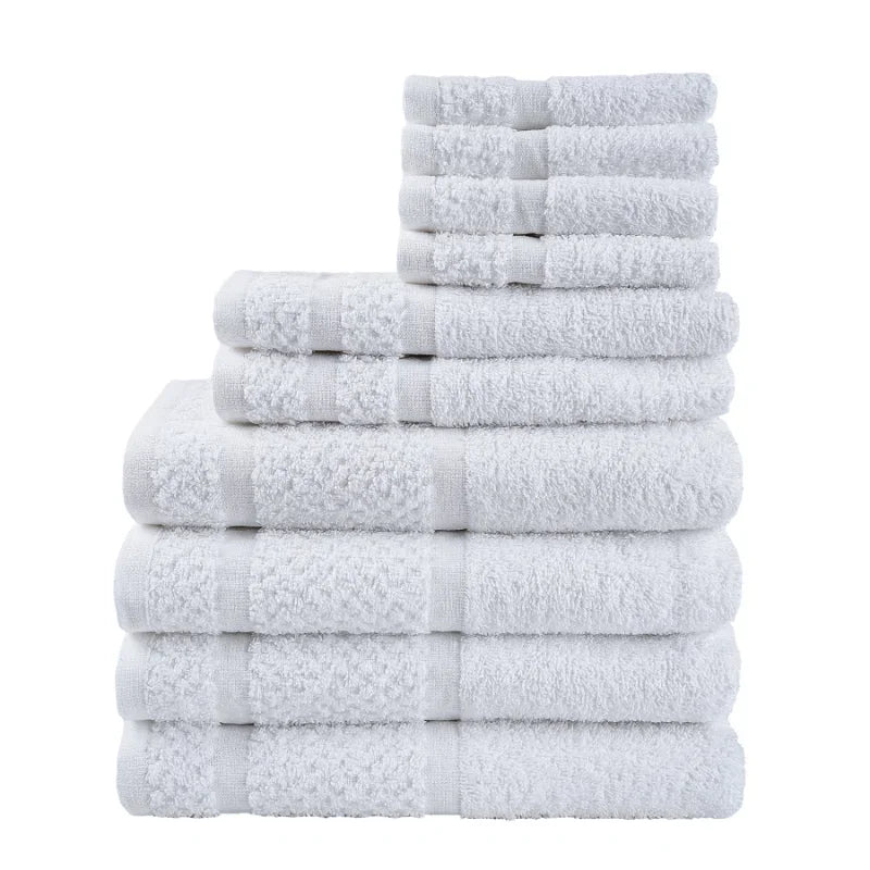 10 Piece Towel Set Soft & Durabe, Grey