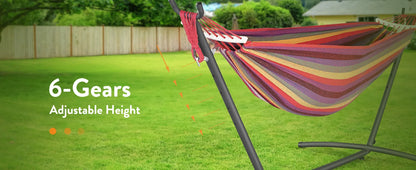 Hammock with Adjustable Stand- w/Storage Bag, 600lb Capacity