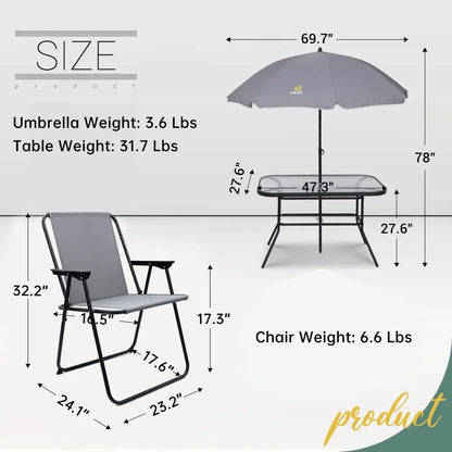 Outdoor 8 Piece Dining Sets with Removable Umbrella