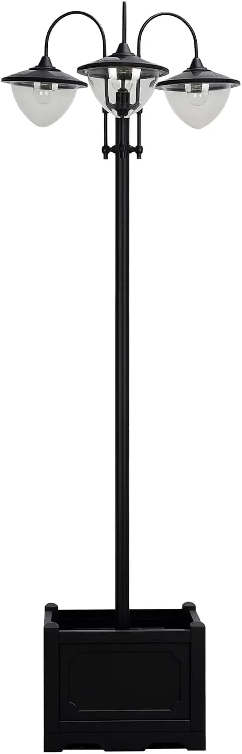 Solar LED Lamp Post Street Light with Planter, Automatic