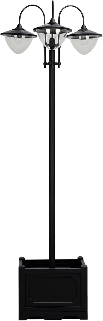 Solar LED Lamp Post Street Light with Planter, Automatic