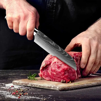 3Piece Knife Set Laser Damascus