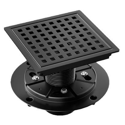 6 Inch Black Square Shower Drain