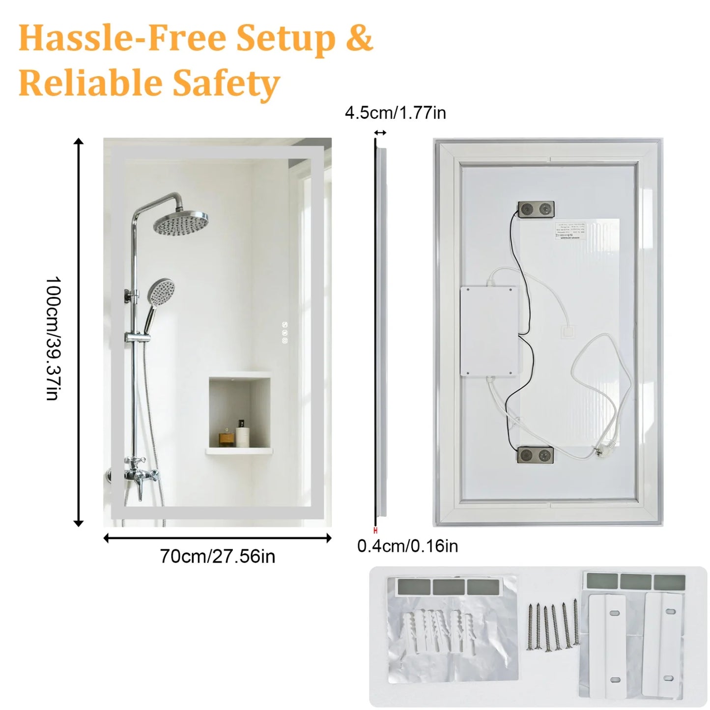 LED Bathroom Mirror Built-in Bluetooth Speaker