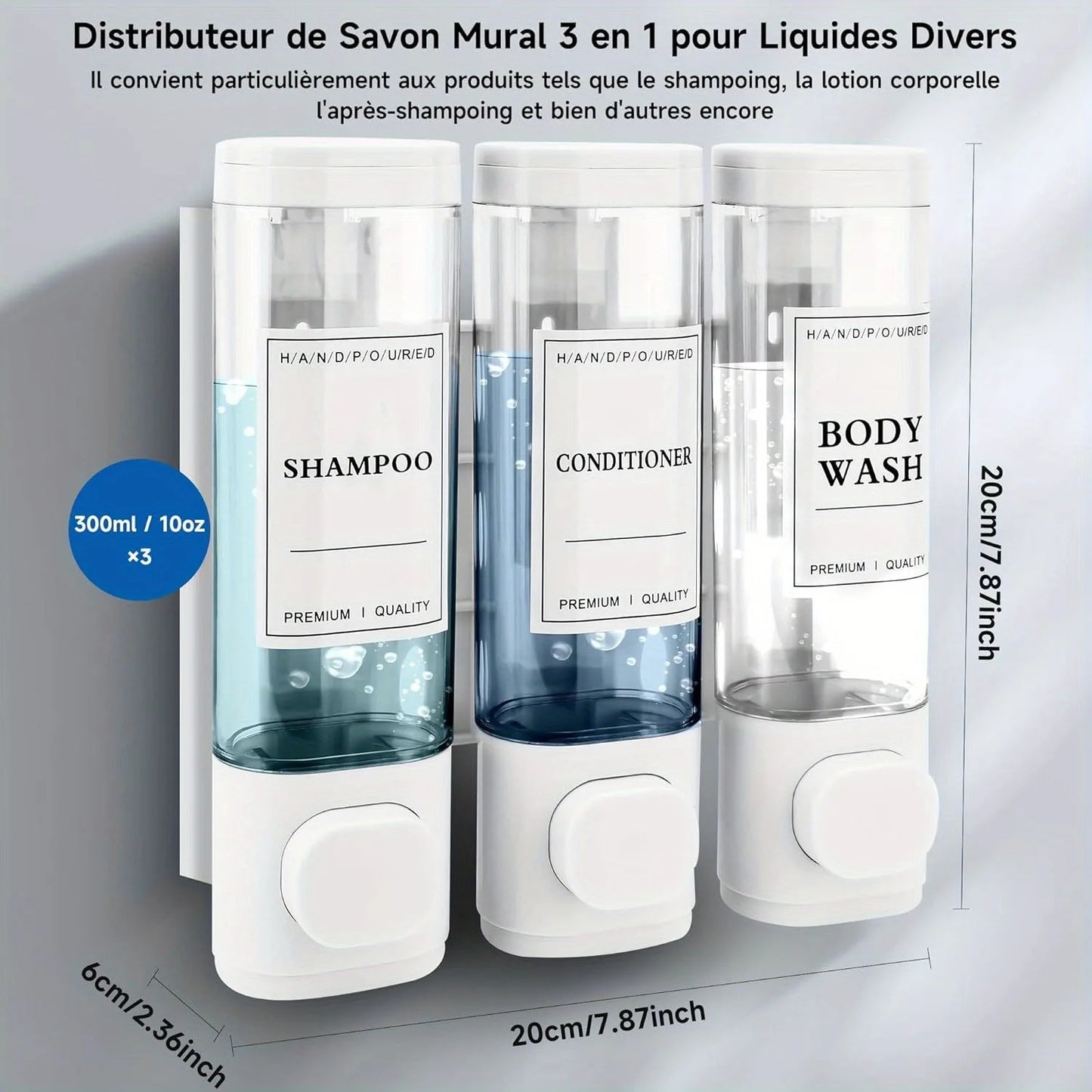 3-in-1 Shampoo Conditioner Body Wash Dispenser