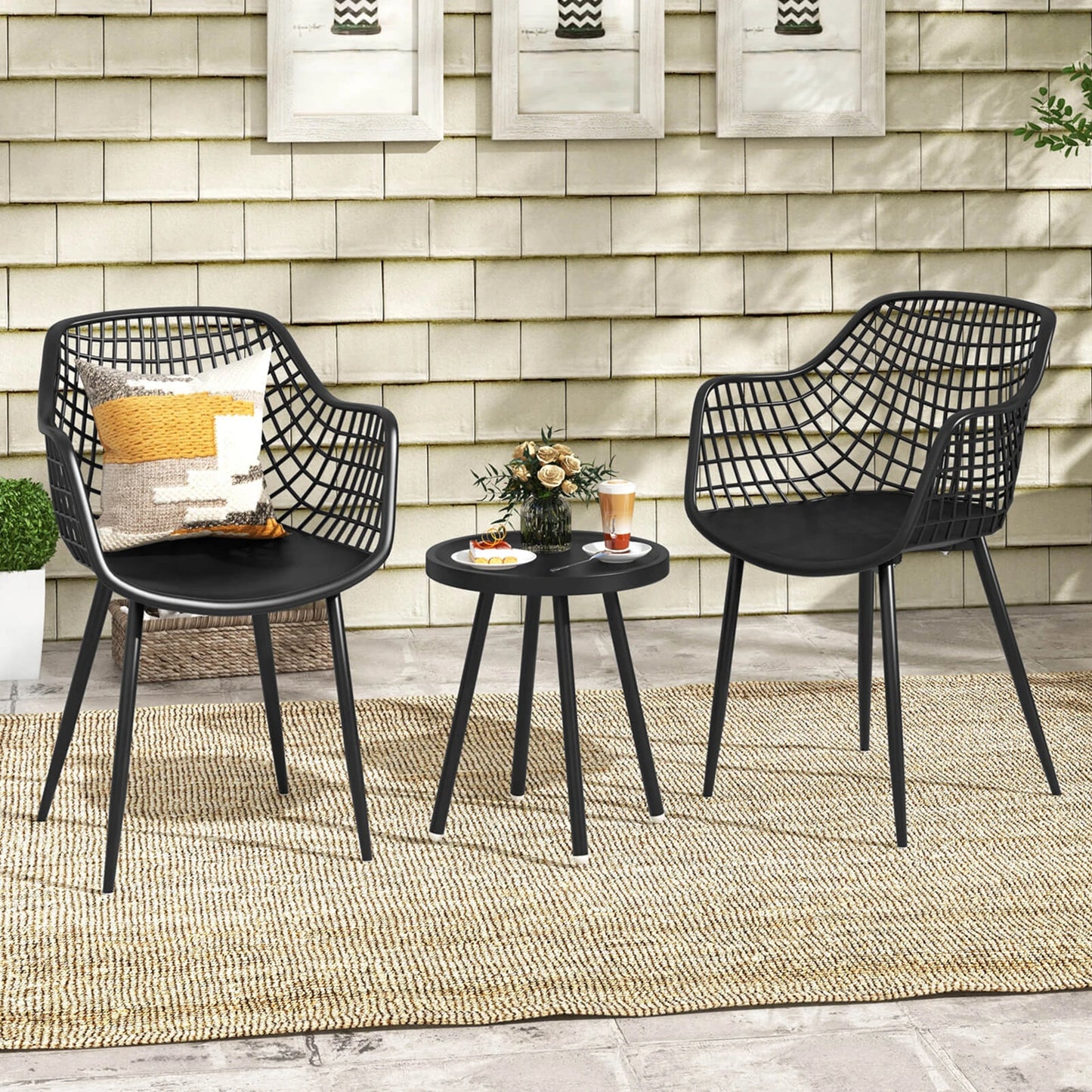 Heavy Duty Patio Bistro Set Table and 2 Chairs