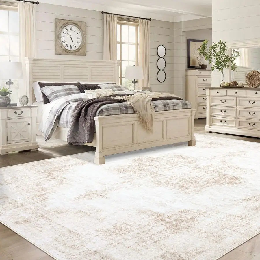 8x10 Vintage Rug Washable Living Room Retro Medallion Distressed Soft Low Pile