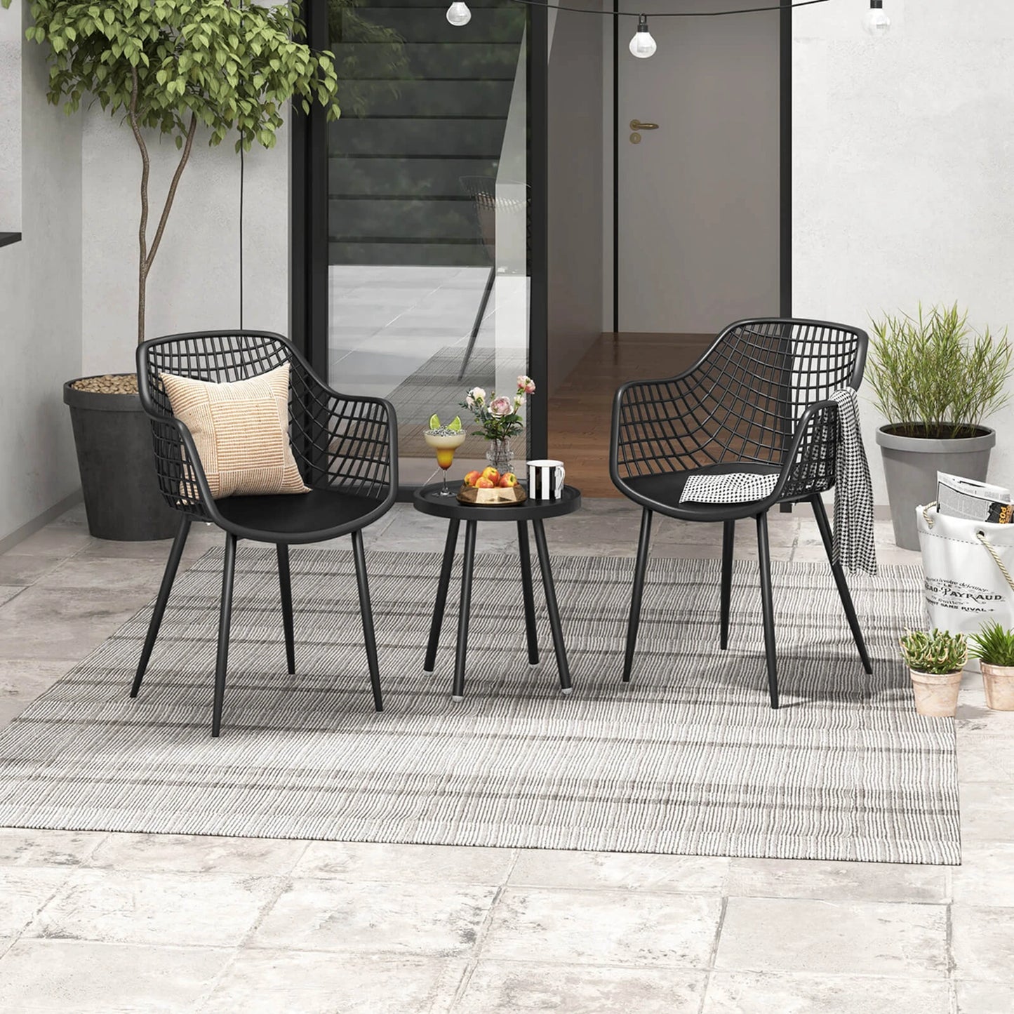 Heavy Duty Patio Bistro Set Table and 2 Chairs