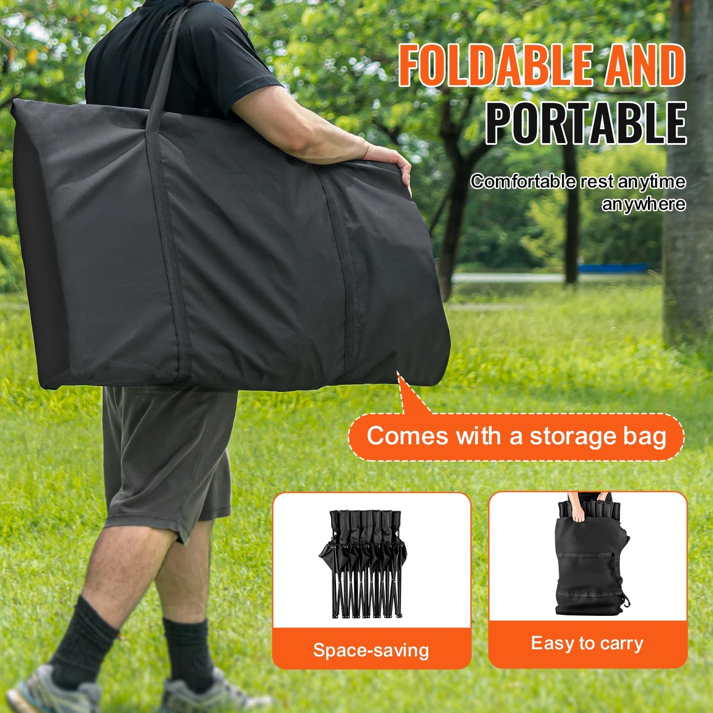 6/8 Seat Foldable Sideline Bench with Backrest & Bag