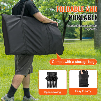 6/8 Seat Foldable Sideline Bench with Backrest & Bag
