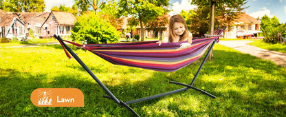 Hammock with Adjustable Stand- w/Storage Bag, 600lb Capacity
