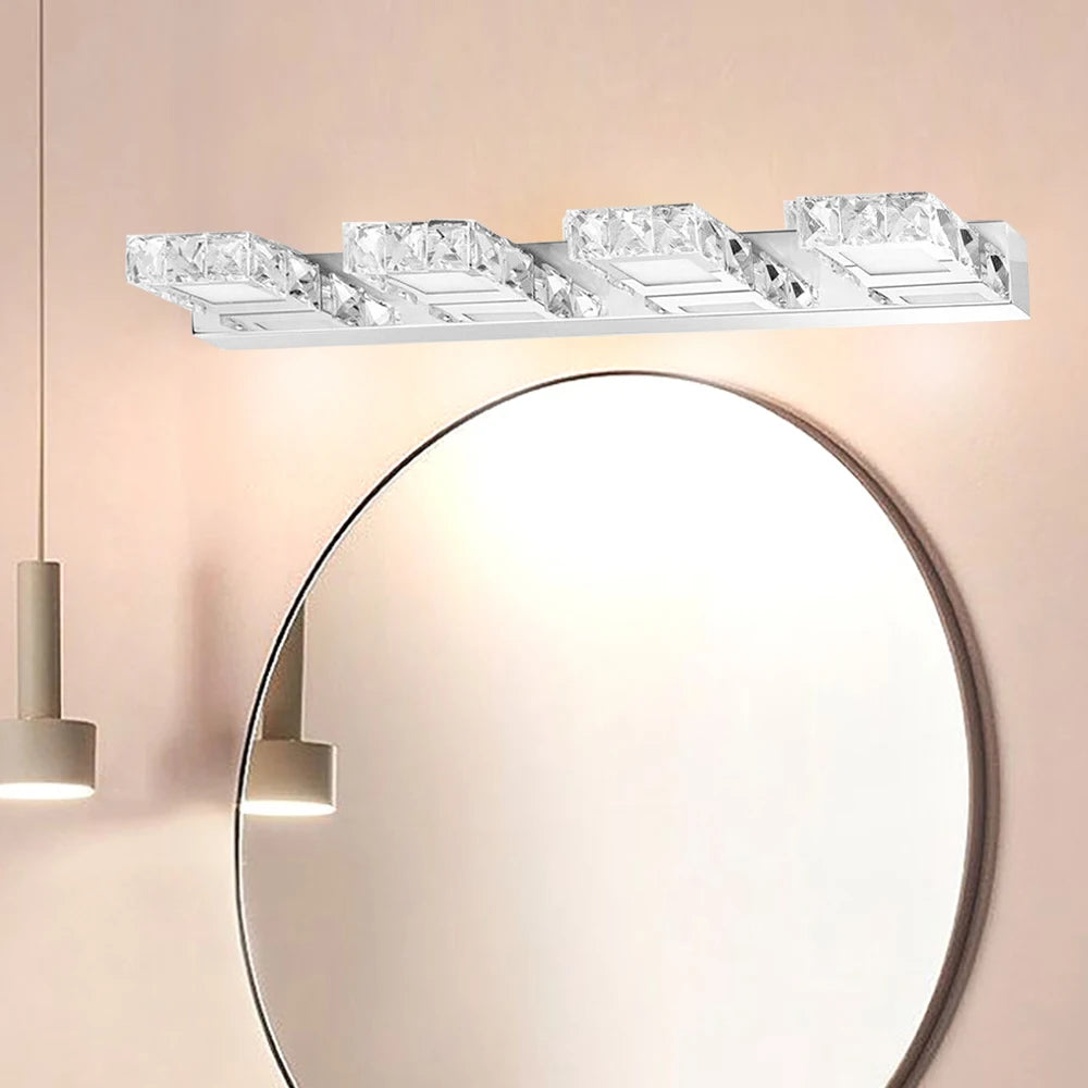 4-Head Crystal Mirror Light LED Wall Sconce