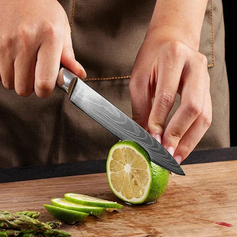 3Piece Knife Set Laser Damascus