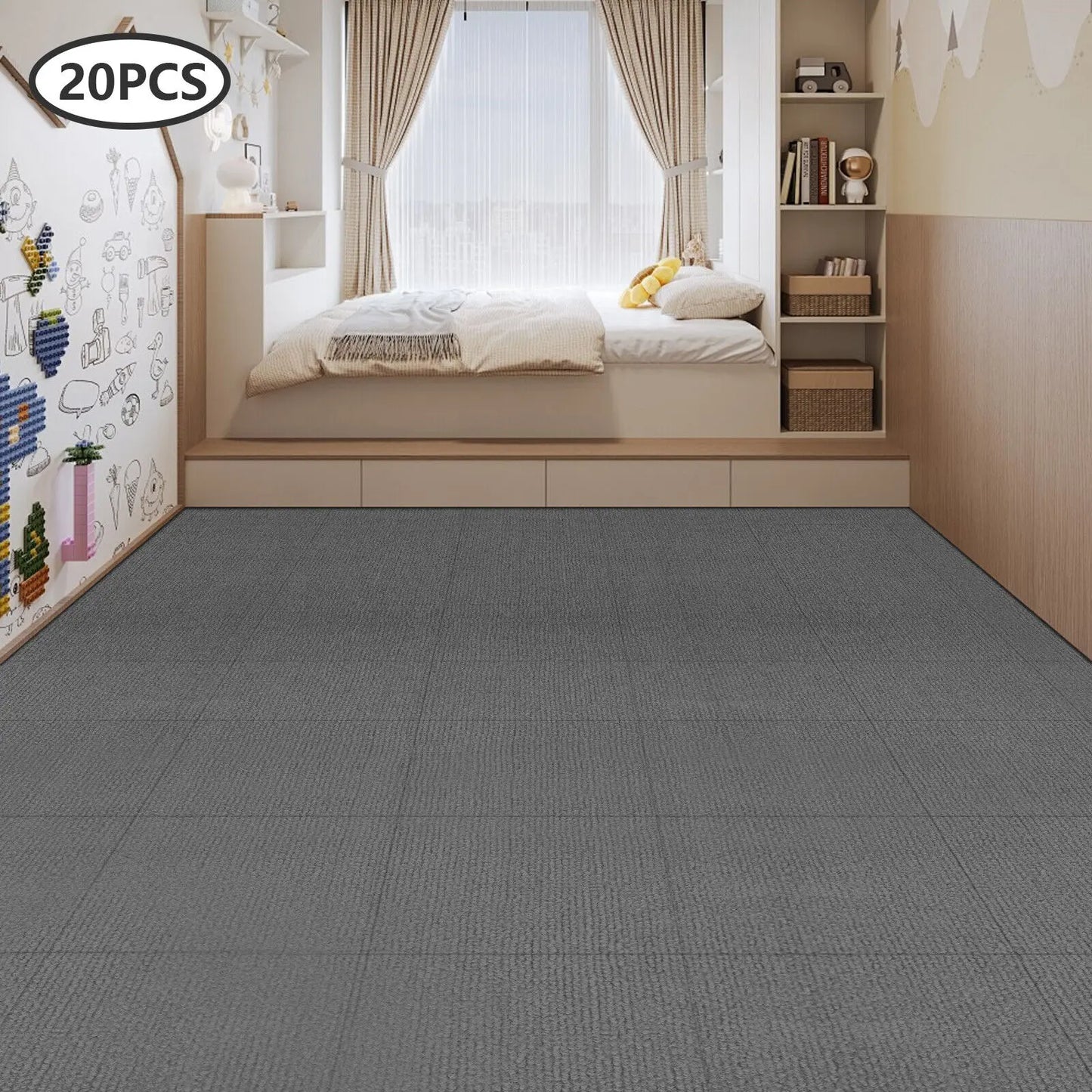 20 Pieces 50x50 cm Self Adhesive Carpet Tiles