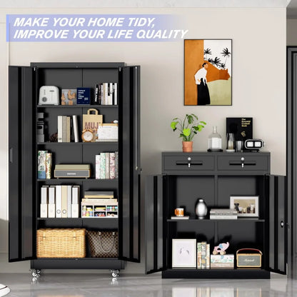 Metal Storage Cabinet with Wheels