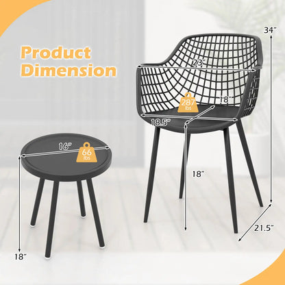 Heavy Duty Patio Bistro Set Table and 2 Chairs