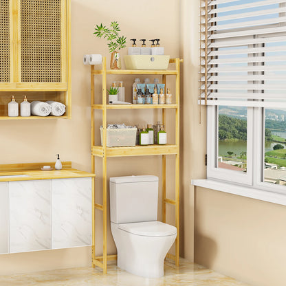 Bamboo 3-Layer Height Adjustable Shelf