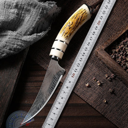 Boning knife with curved blade