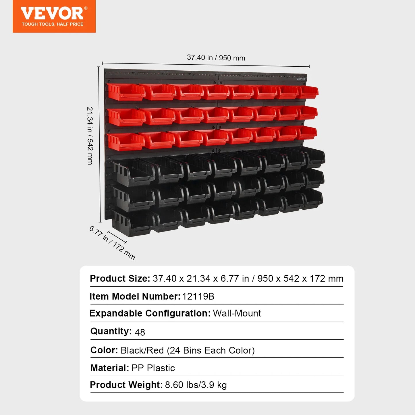 48pcs Parts Storage Bins