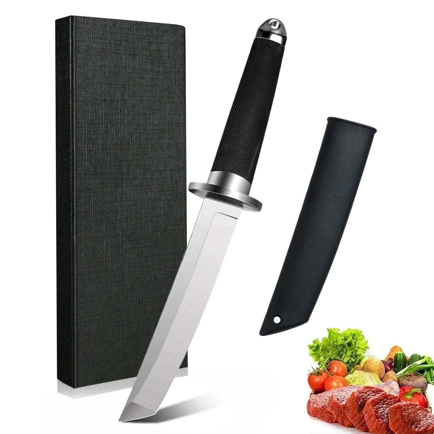 Samurai style kitchen knife