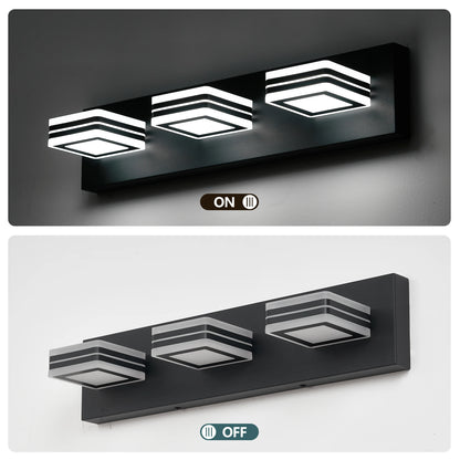 LED Black/Chrome Vanity Lights
