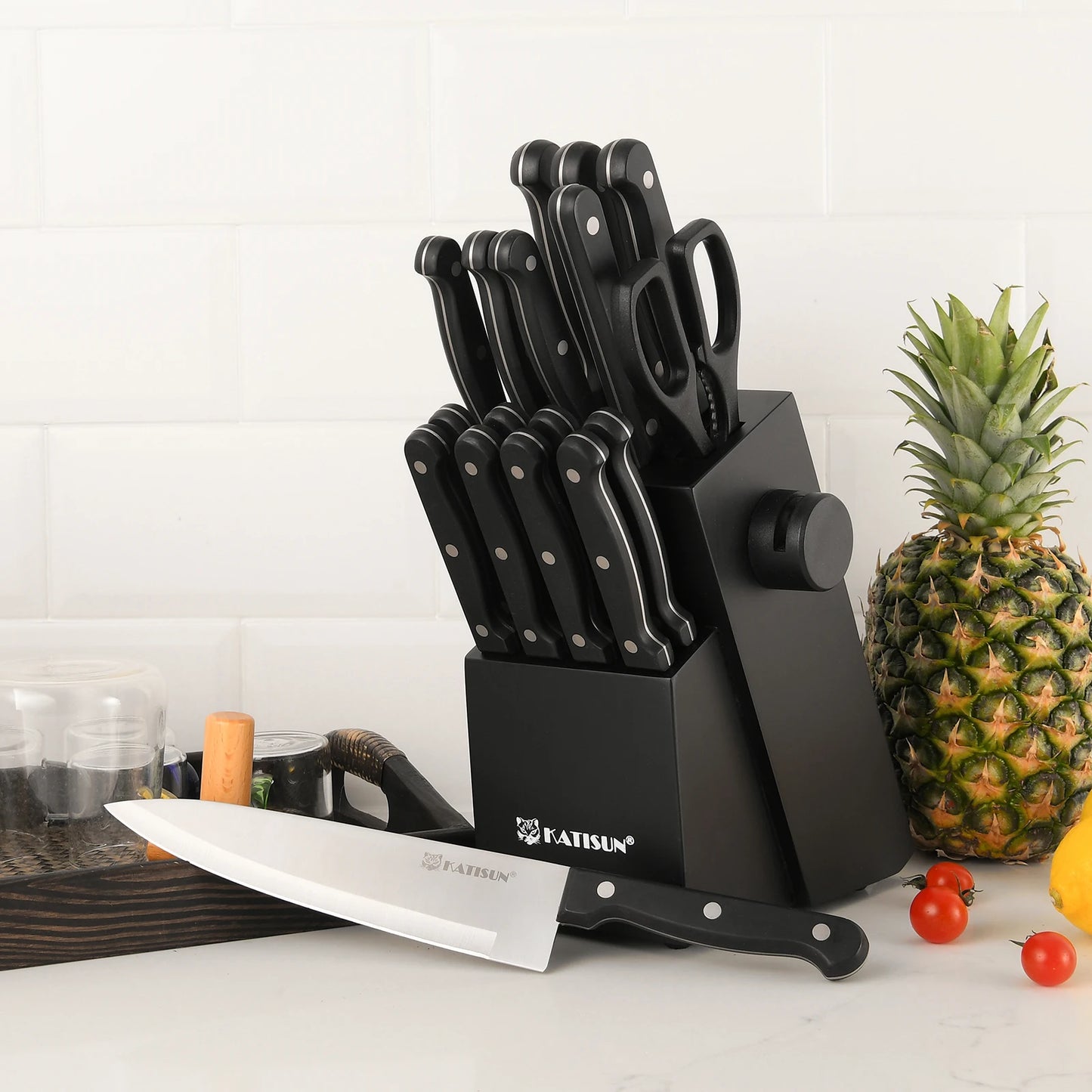 Carbon Steel Knife Block Set