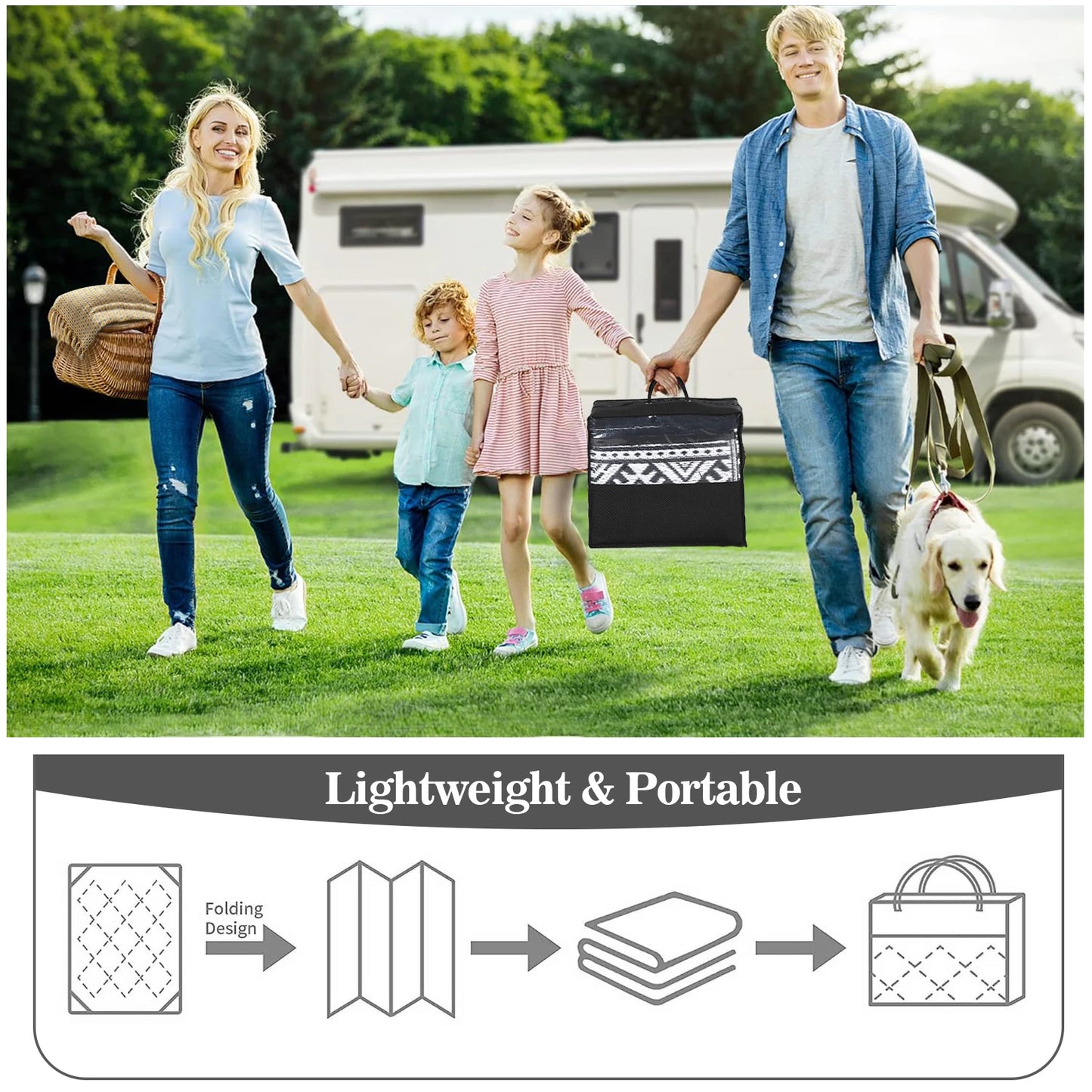 Reversible Waterproof 6x9 Patio Plastic Straw Rug