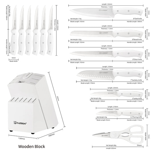 White Knife Set