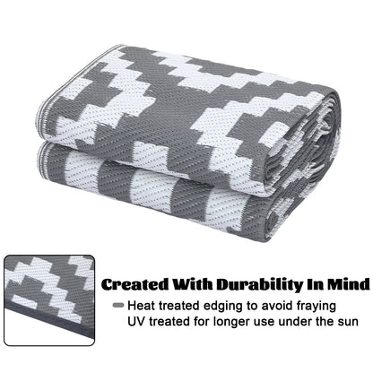 Outdoor Rug Plastic Straw Reversible  Rug