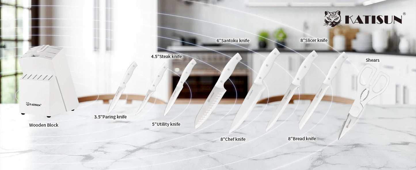 White Knife Set