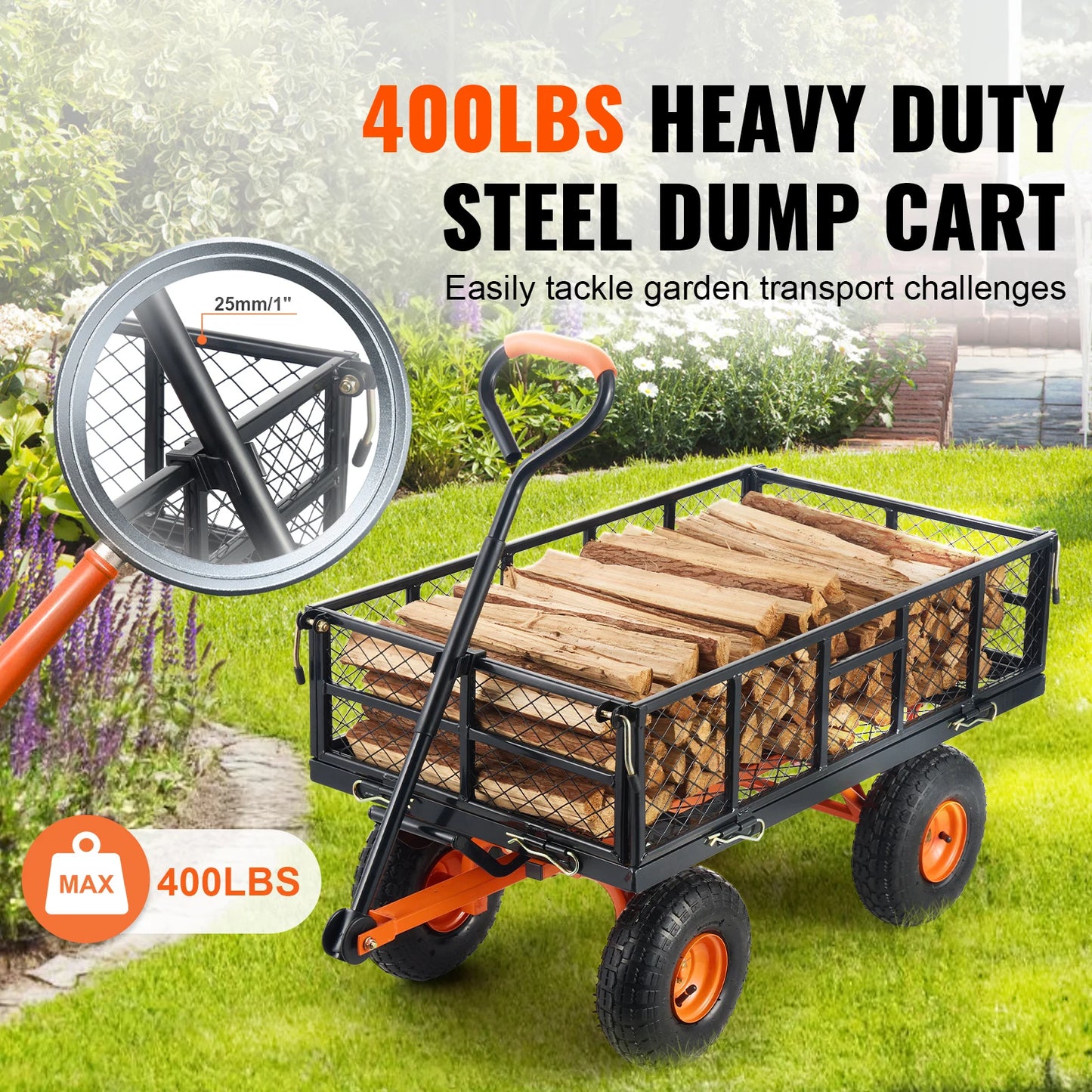 Sturdy Metal Garden Cart