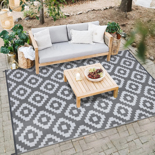 Outdoor Rug Plastic Straw Reversible  Rug