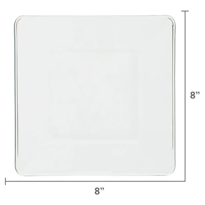 Square Clear Glass Dinnerware Set