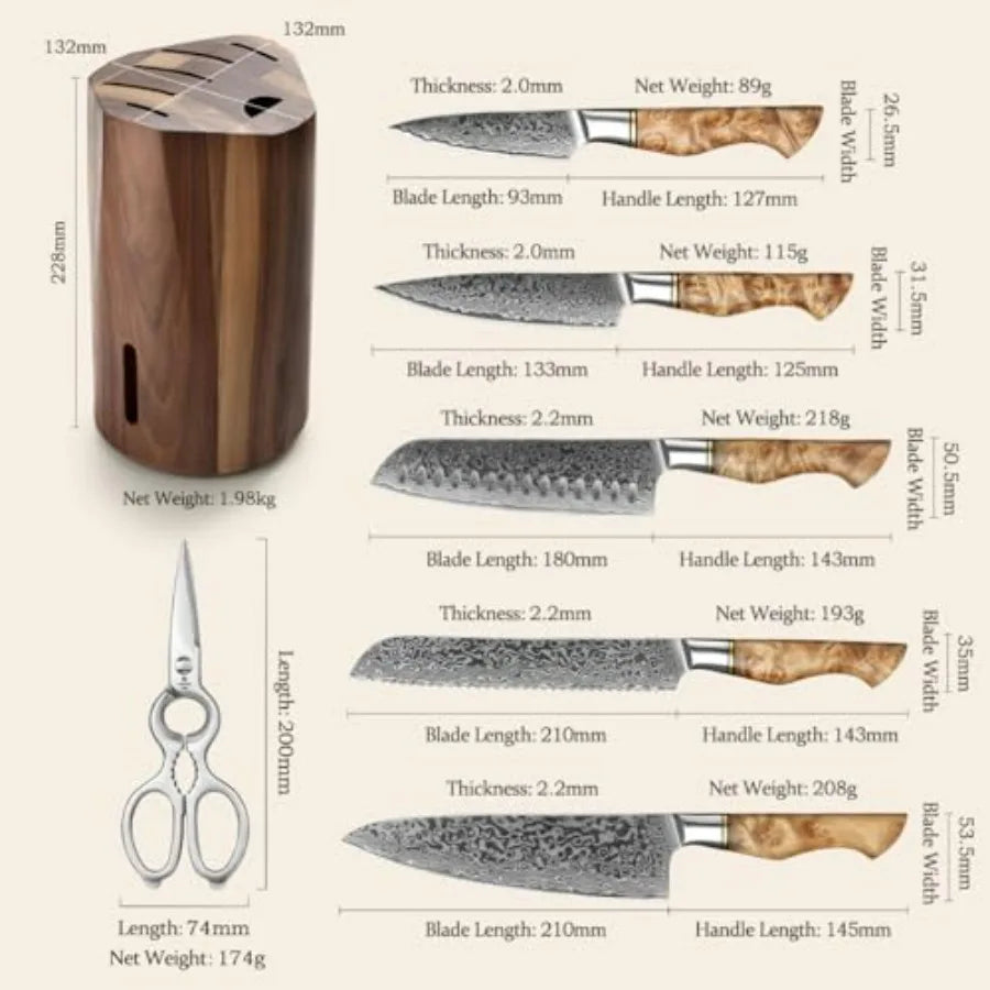 High Carbon Steel Kitchen Knife Set