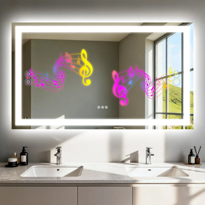 LED Bathroom Mirror Built-in Bluetooth Speaker