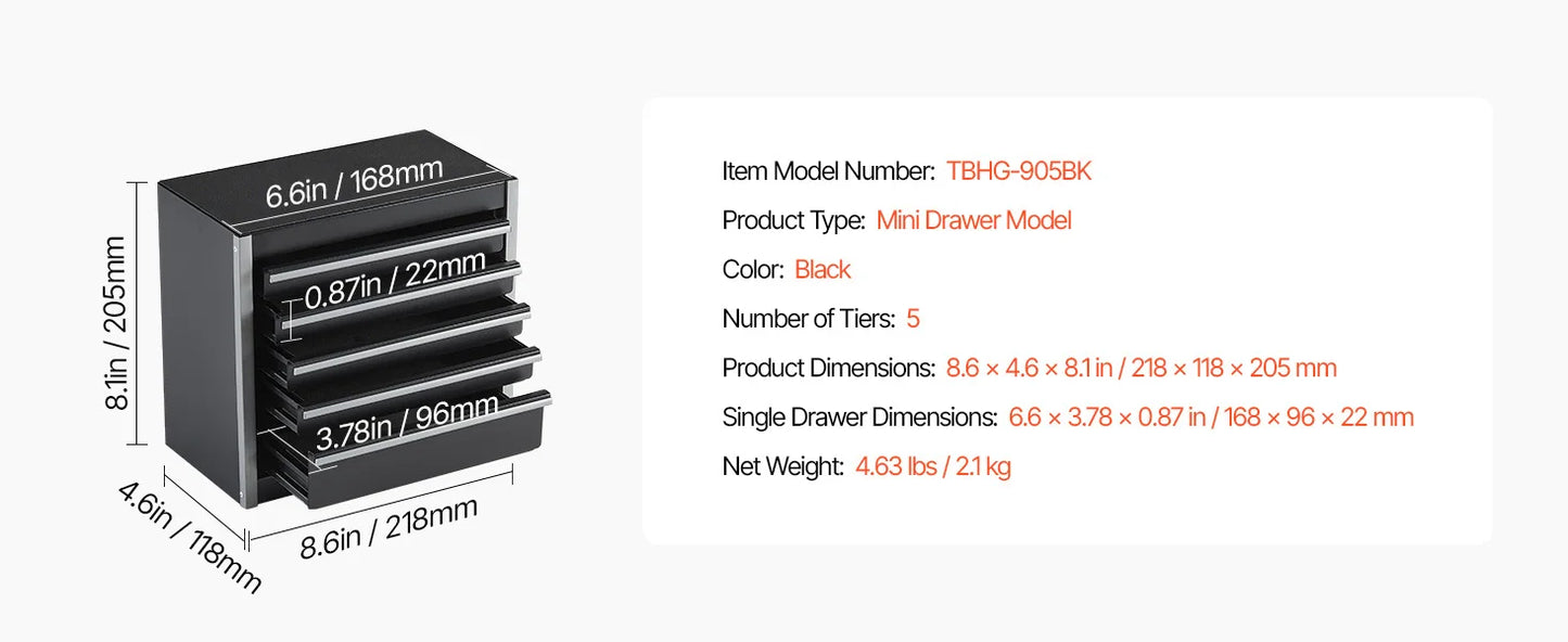 5-Drawer Small Tool Chest